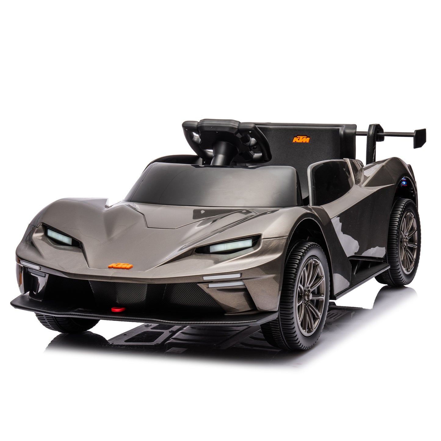 Licensed KTM X-Bow GTX 12V7A Kids Ride-On Car 2.4G W/Parents Remote Control - Electric Car for Kids, 3-Speed Adjustable, Power Display, USB, MP3, Bluetooth, LED Light, Two-Point Safety Belt - Black