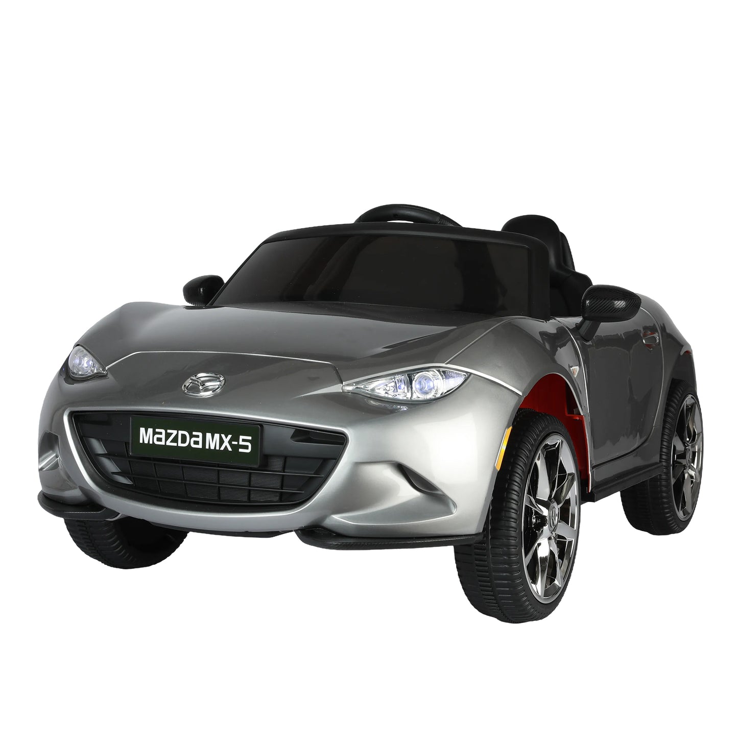 Licensed MAZDA MX-5 RF 12V Kids Ride On Car - Remote Control, Three Speeds, Power Display, USB, MP3, Bluetooth, LED Light, Safety Belt, Painting - Red