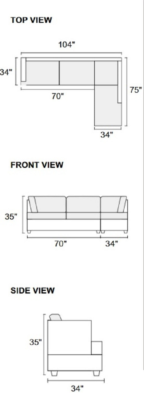 Living Room Furniture: Reversible Sectional Sofa, Warm Purple 3pc Set, Polyfiber Couch