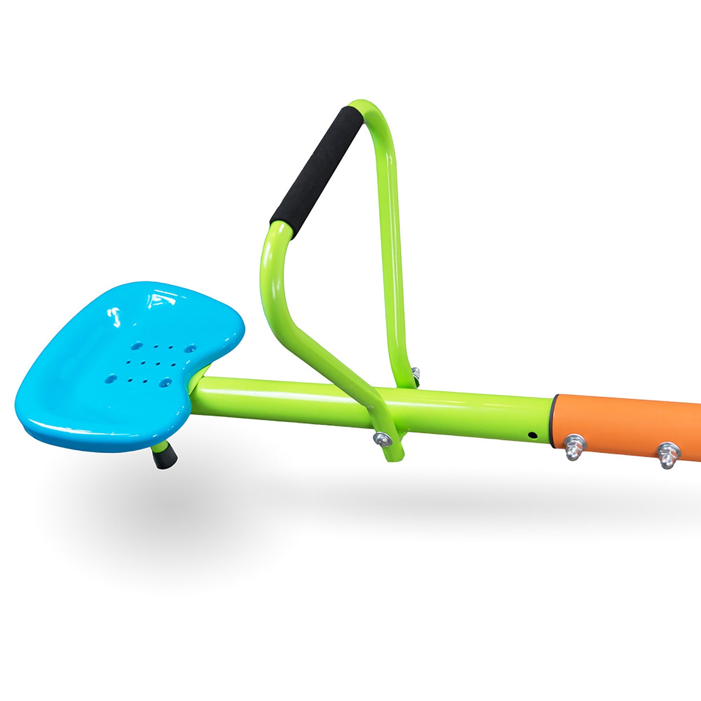 XSS004 Outdoor Playground Four Seats Seesaw for Kids - 360° Rotating Sturdy Plastic Seat, Blue/Green, Age 3+