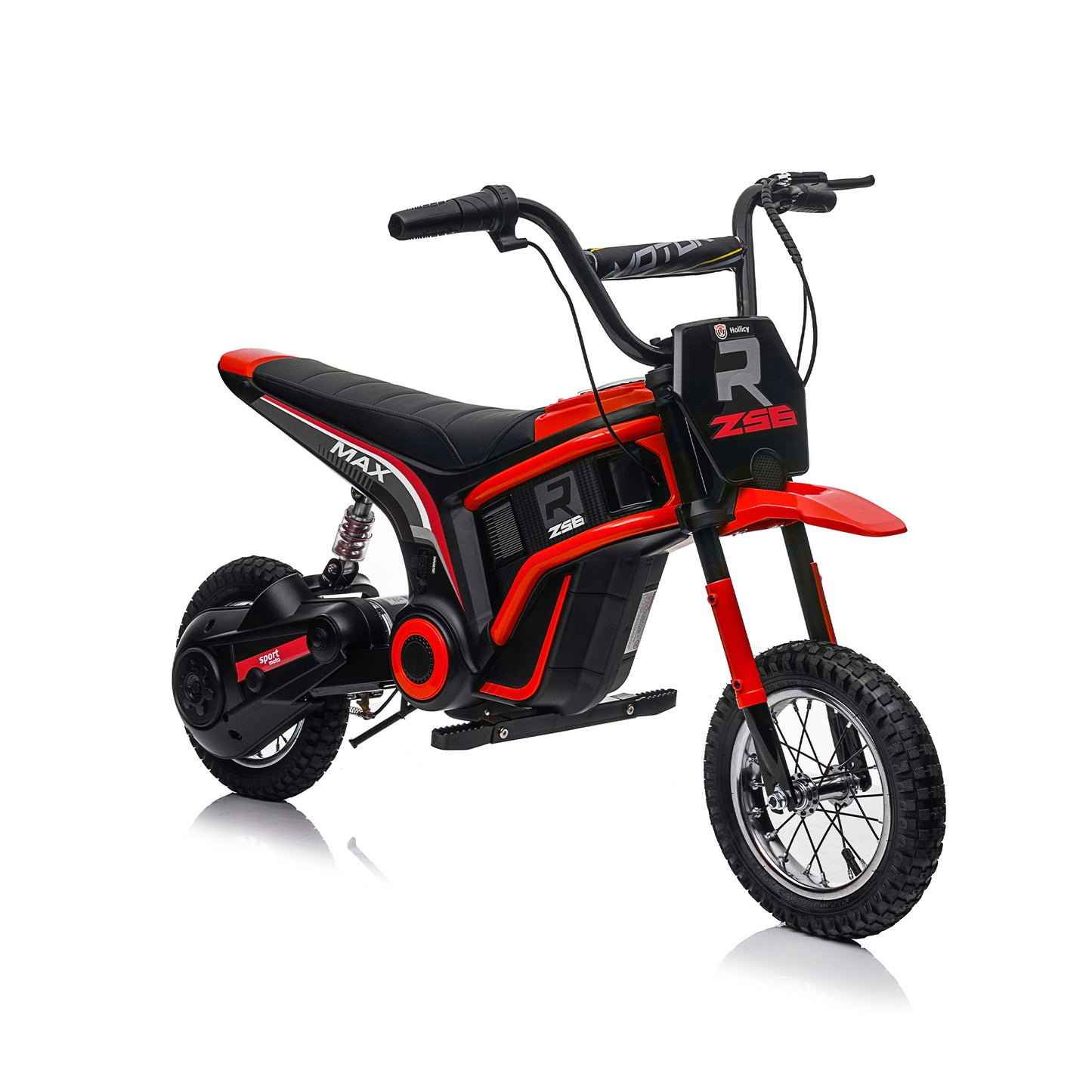 Kids Ride On 24V Electric Toy Motocross Motorcycle Dirt Bike - XXL, Age 8-12, Speeds up to 14.29MPH, Dual Suspension, Hand-Operated Dual Brakes, Twist Grip Throttle, Authentic Motocross Bike Geometry, Black