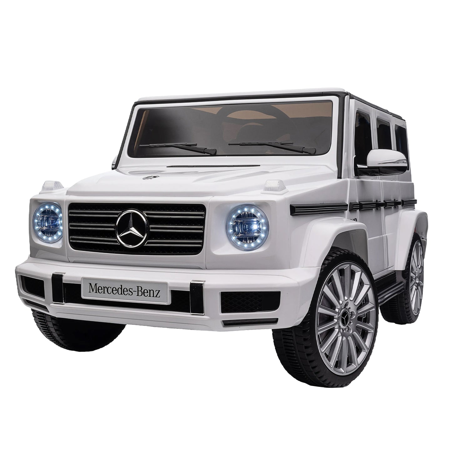 Licensed Mercedes-Benz G500 Kids Ride On Toy: 24V Electric Car w/ Parent Remote Control, 3-Speed Adjustable, Power Display, USB, MP3, Bluetooth, LED Light, Three-Point Safety Belt - Red or Black