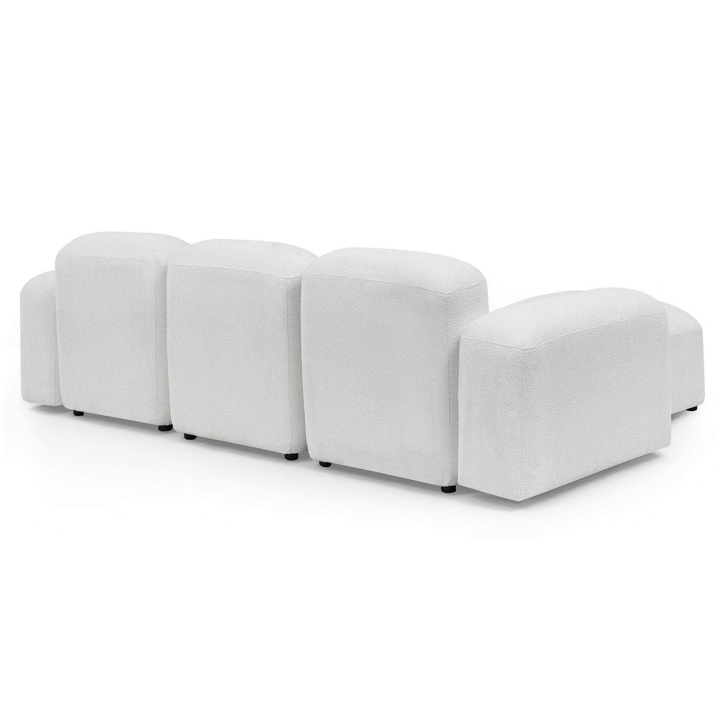 L-Shape Modular Sectional Sofa, DIY Combination, Loop Yarn, Ivory - Comfortable and Versatile Furniture for Your Home