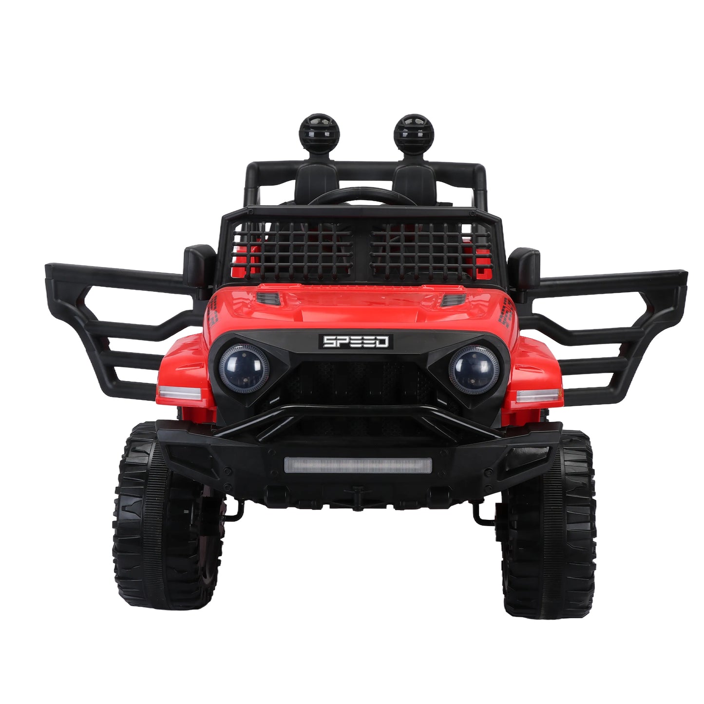 12V7A Kids Ride on Truck with Remote Control, Three-Speed Adjustable, Power Display, USB, MP3, Bluetooth, LED Light, Three-Point Safety Belt - Electric Car for Kids