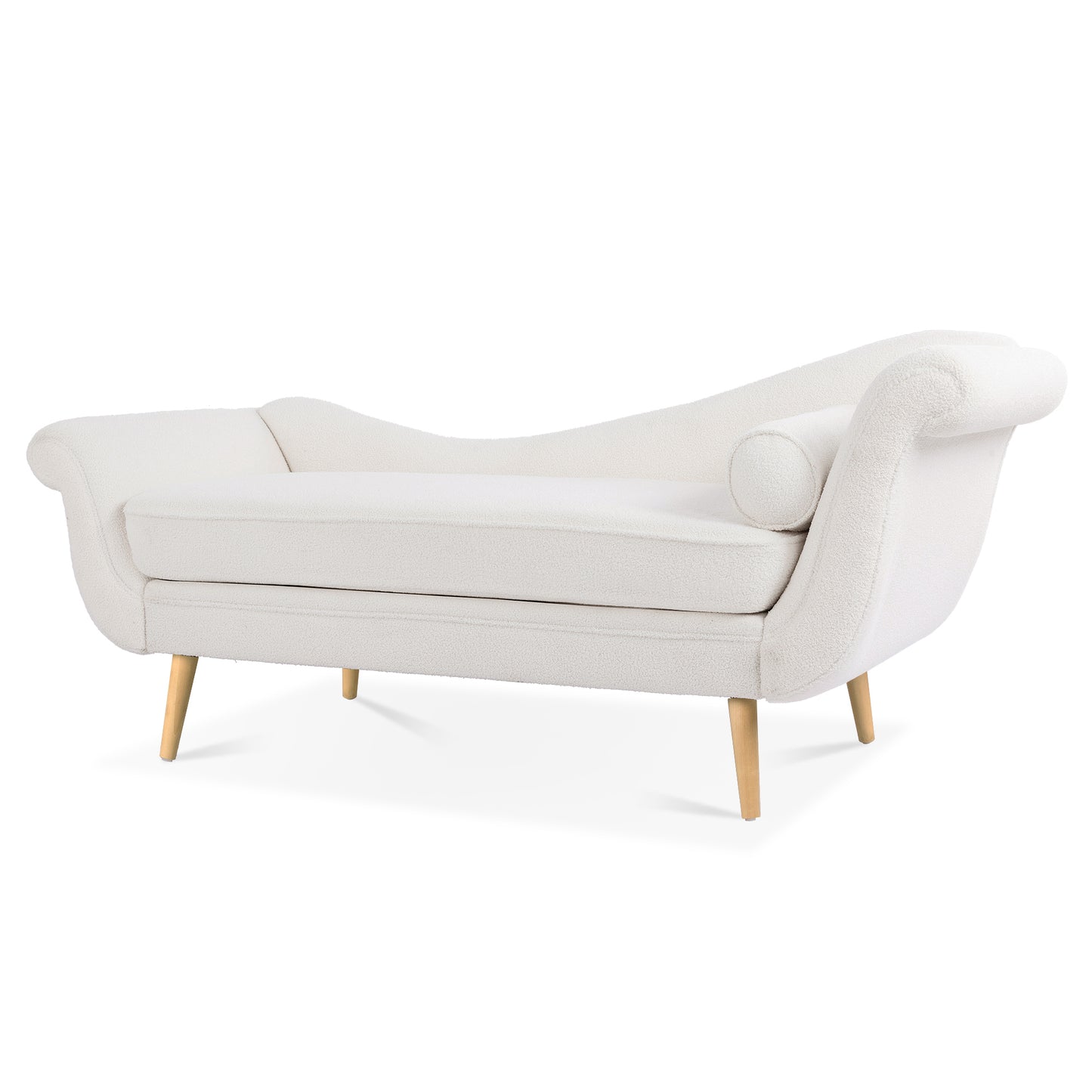 Chaise Lounge with Scroll Arms - Elegant and Comfortable Furniture Piece in Various Sizes and Colors