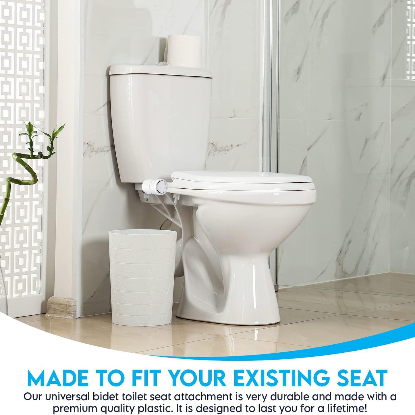 JEP Bidet Toilet Seat Attachment for Toilets | Bidets for Existing Toilets for Rear & Feminine Cleaning, Easy to Install, Convenient, and Power Free