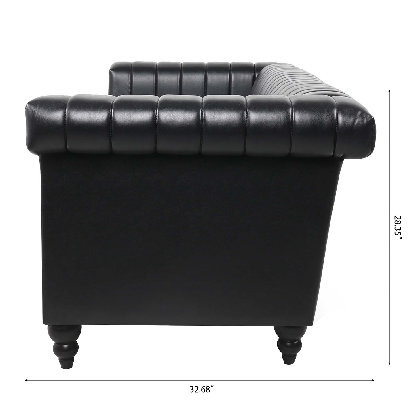 83.66" Traditional Square Arm Removable Cushion 3-Seater Sofa - Classic Design, Ample Seating, Multiple Color Options