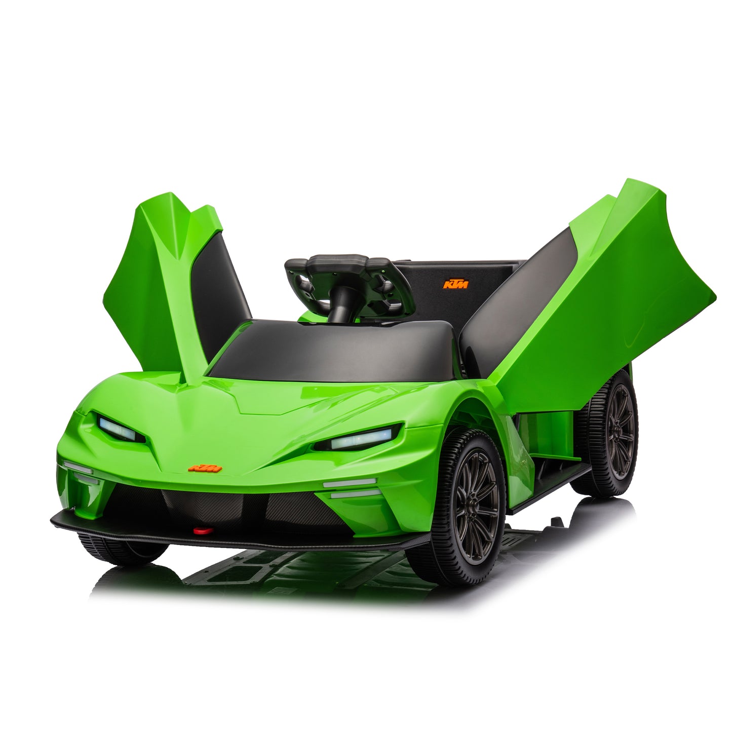 Licensed KTM X Bow GTX, 12V7A Kids Ride On Car with 2.4G Parental Remote Control, Electric Car for Kids, Adjustable Speeds, Power Display, USB, MP3, Bluetooth, LED Lights, Two-Point Safety Belt - Black