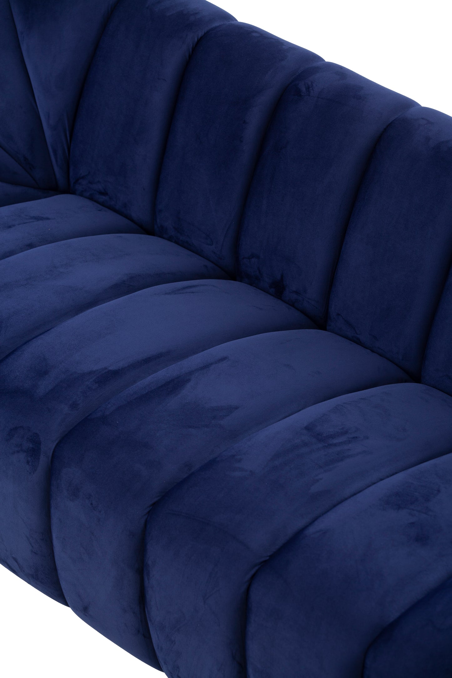 88'' Modern Sofa 3-Seater Couch with Deep Channel Tufting - Stunning Navy Velvet Sofa for Living Room/Bedroom