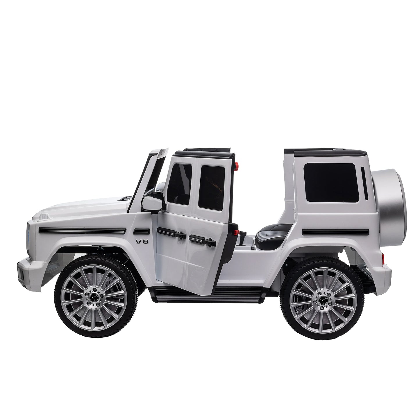 Licensed Mercedes-Benz G500 Kids Ride On Toy: 24V Electric Car w/ Parent Remote Control, 3-Speed Adjustable, Power Display, USB, MP3, Bluetooth, LED Light, Three-Point Safety Belt - Red or Black