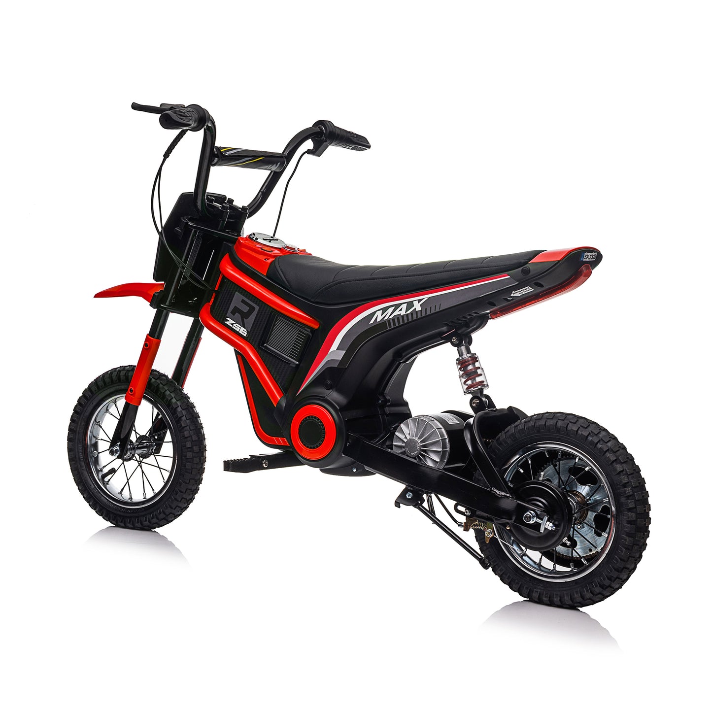 Kids Ride On 24V Electric Toy Motocross Motorcycle Dirt Bike - XXL, Age 8-12, Speeds up to 14.29MPH, Dual Suspension, Hand-Operated Dual Brakes, Twist Grip Throttle, Authentic Motocross Bike Geometry, Black