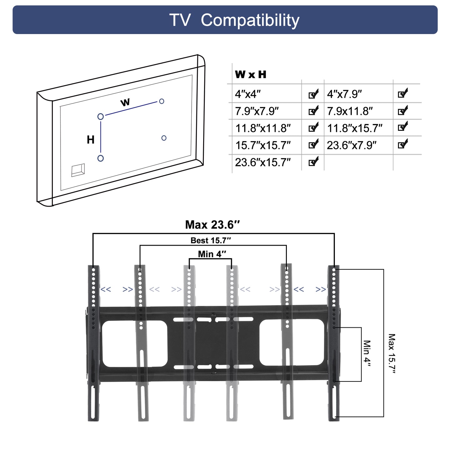 TV Console with Push-to-Open Storage Cabinet for TV up to 65in TV Stand for Living Room Bedroom