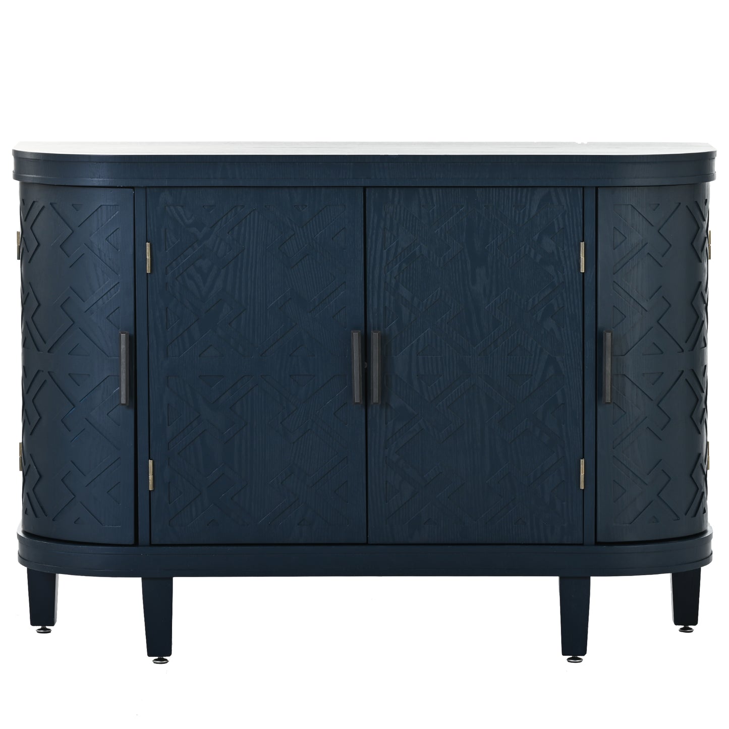 U-Style Accent Storage Cabinet Sideboard Wooden Cabinet with Antique Pattern Doors for Hallway, Entryway, Living Room