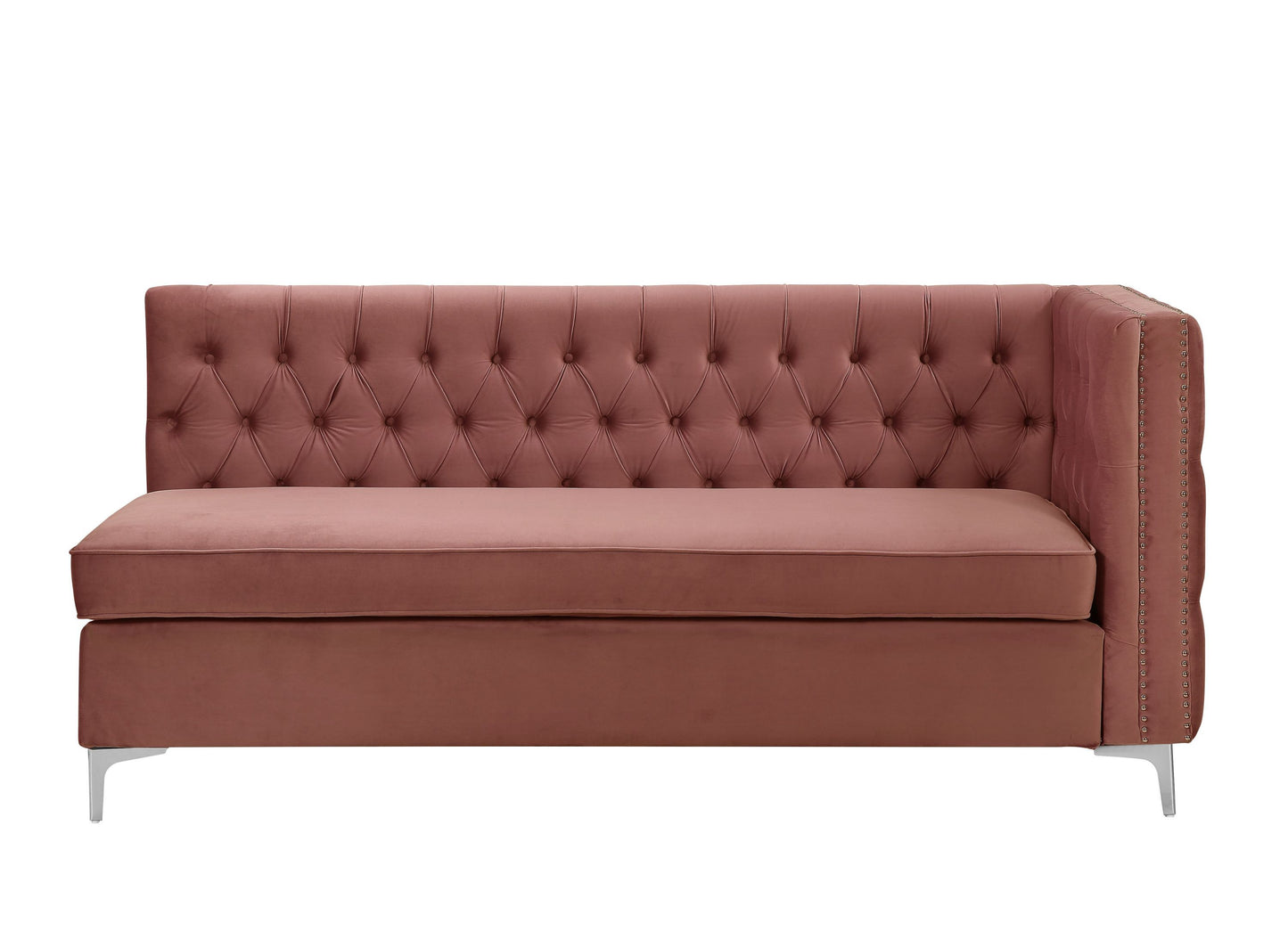 ACME Rhett Sectional Sofa: Dusty Pink Velvet, Modern Design, Spacious & Comfortable, 55505