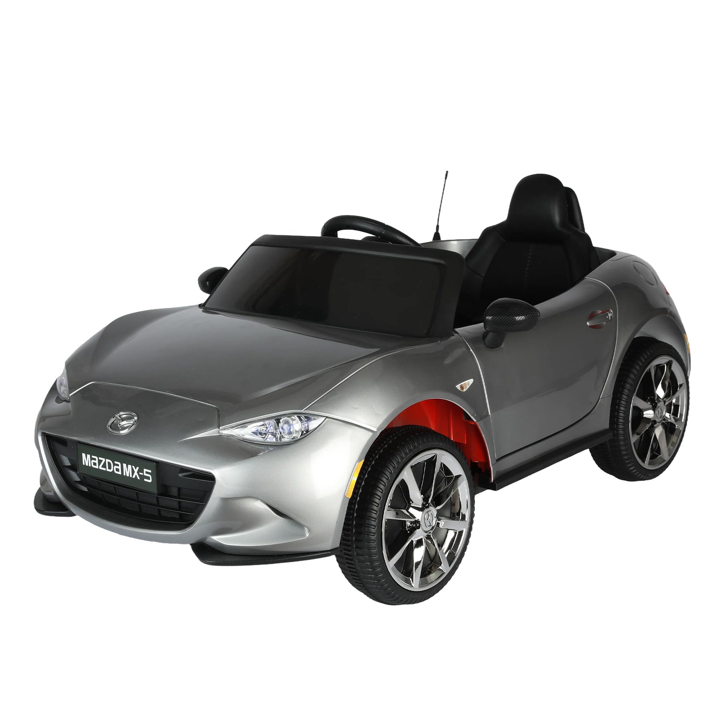 Licensed MAZDA MX-5 RF 12V Kids Ride On Car - Remote Control, Three Speeds, Power Display, USB, MP3, Bluetooth, LED Light, Safety Belt, Painting - Red