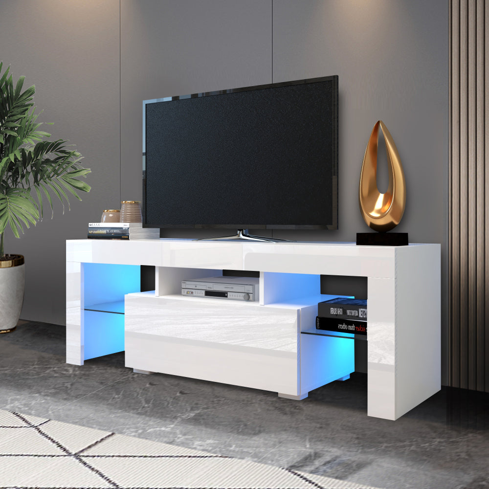 Entertainment TV Stand, Large TV Stand TV Base Stand with LED Light TV Cabinet.