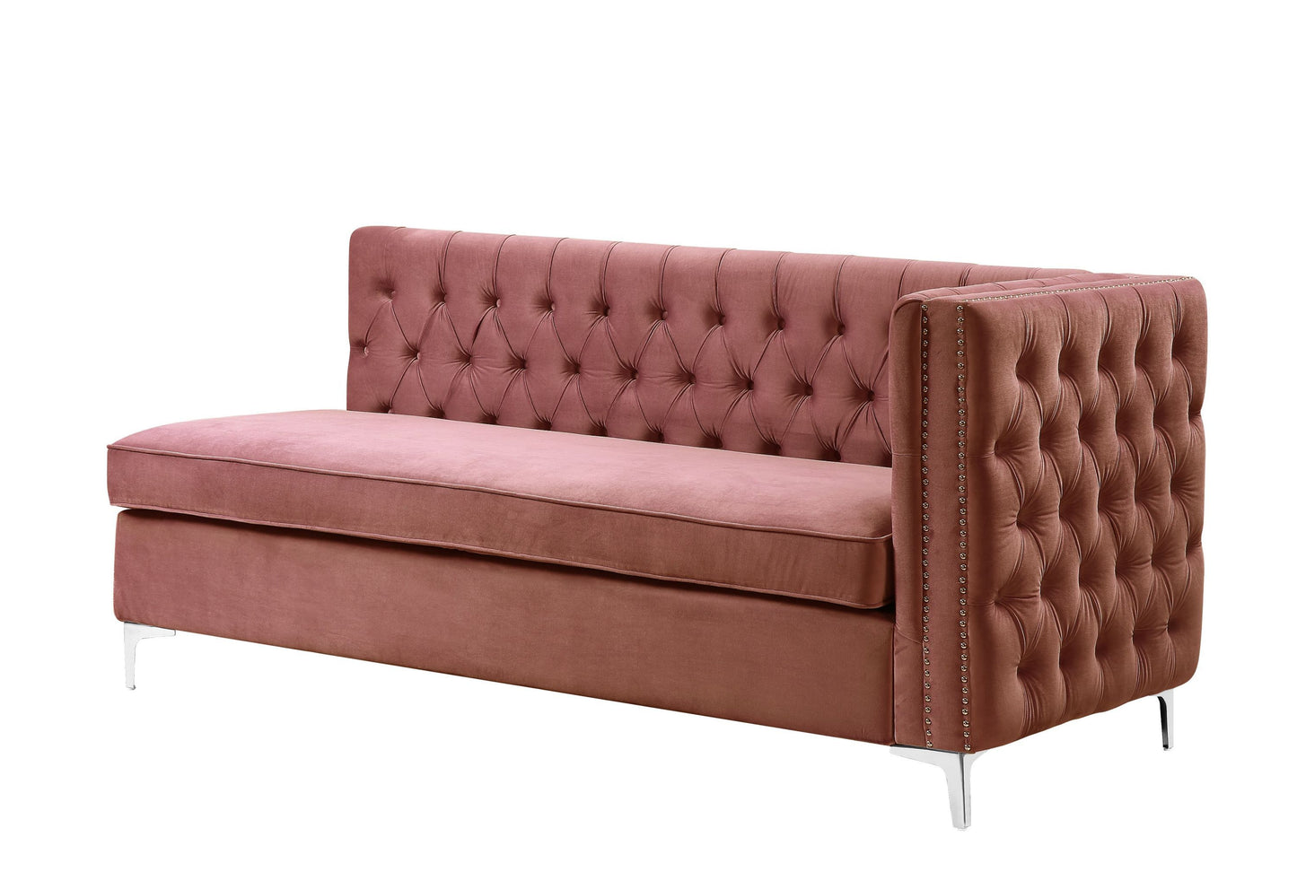 ACME Rhett Sectional Sofa: Dusty Pink Velvet, Modern Design, Spacious & Comfortable, 55505