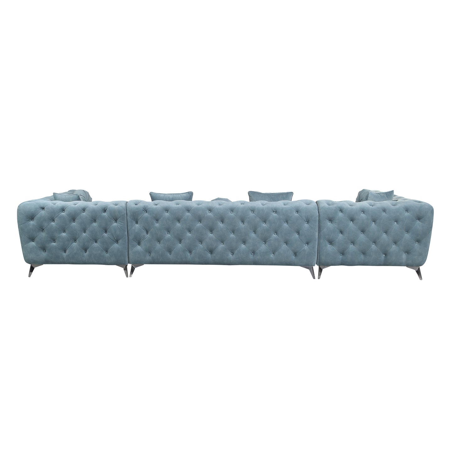 ACME Zerah Sectional Sofa: Deep Green Fabric, 7 Pillows - LV01161