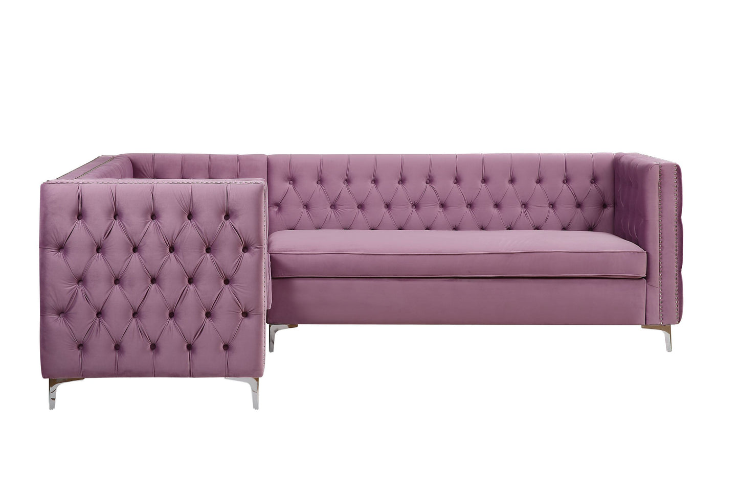 ACME Rhett Sectional Sofa: Purple Velvet, Luxurious and Spacious 55500