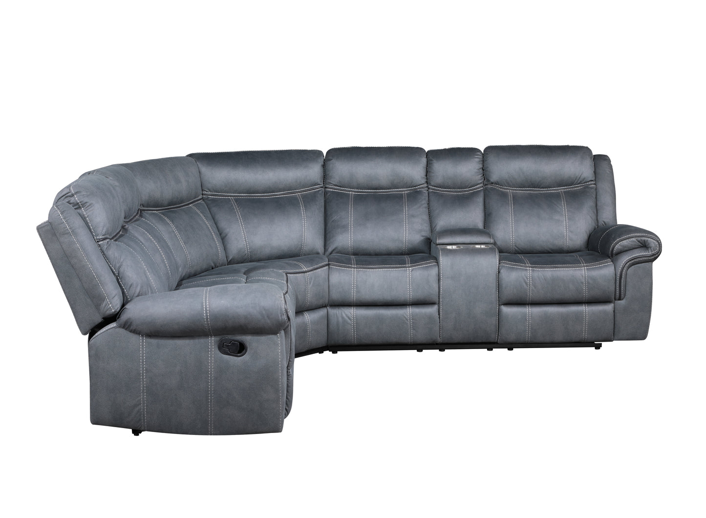 Dollum Sectional Sofa in Two Tone Gray Velvet: Luxurious and Stylish LV00398