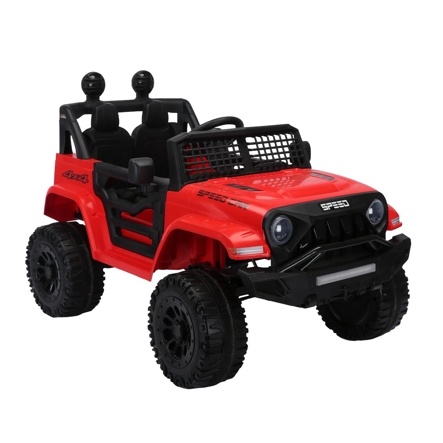 12V7A Kids Ride on Truck with Remote Control, Three-Speed Adjustable, Power Display, USB, MP3, Bluetooth, LED Light, Three-Point Safety Belt - Electric Car for Kids