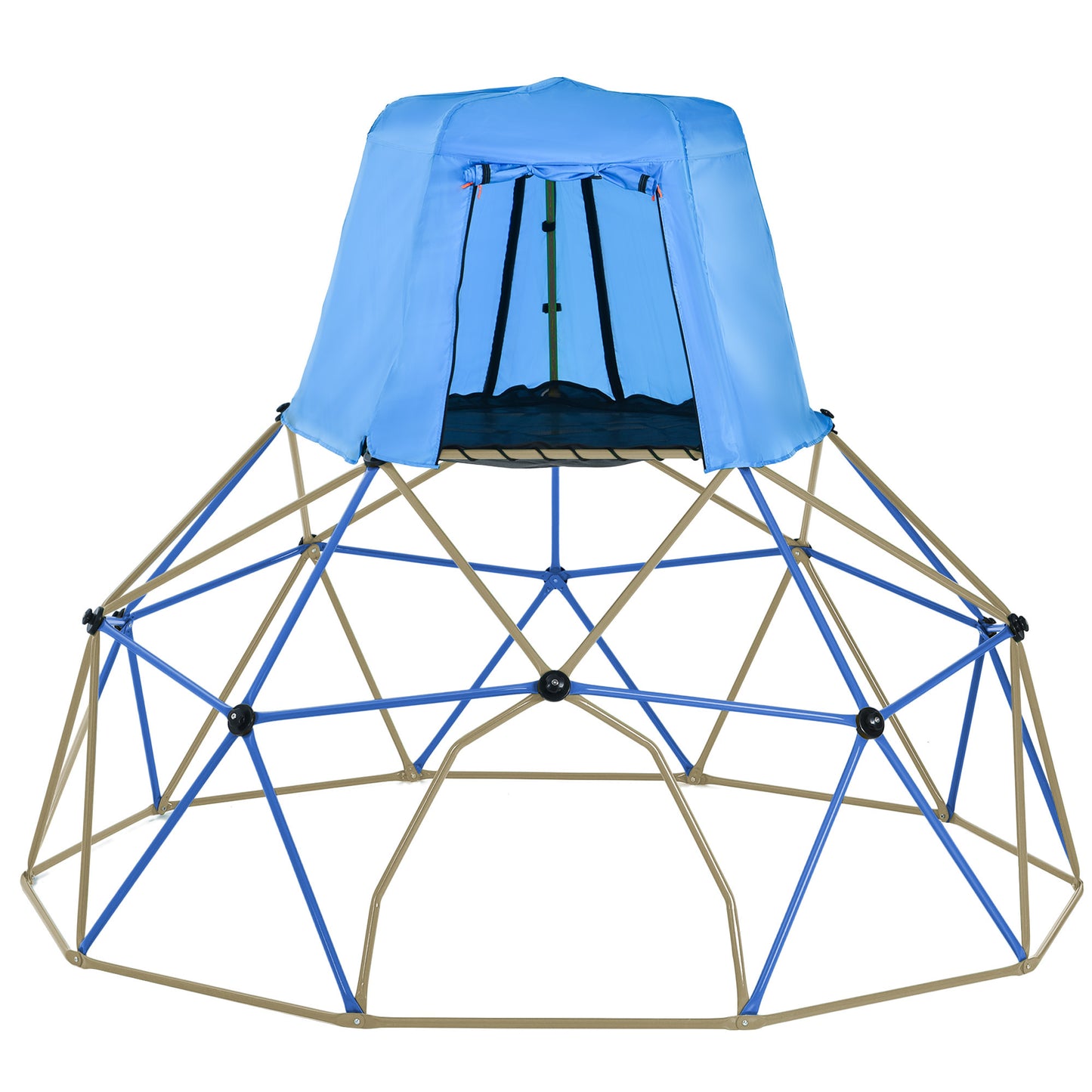 Kids Climbing Dome with Canopy & Playmat - 10 ft Jungle Gym Geometric Playground Dome Climber Play Center, Rust & UV Resistant Steel, 1000 LBS Capacity, Color Options