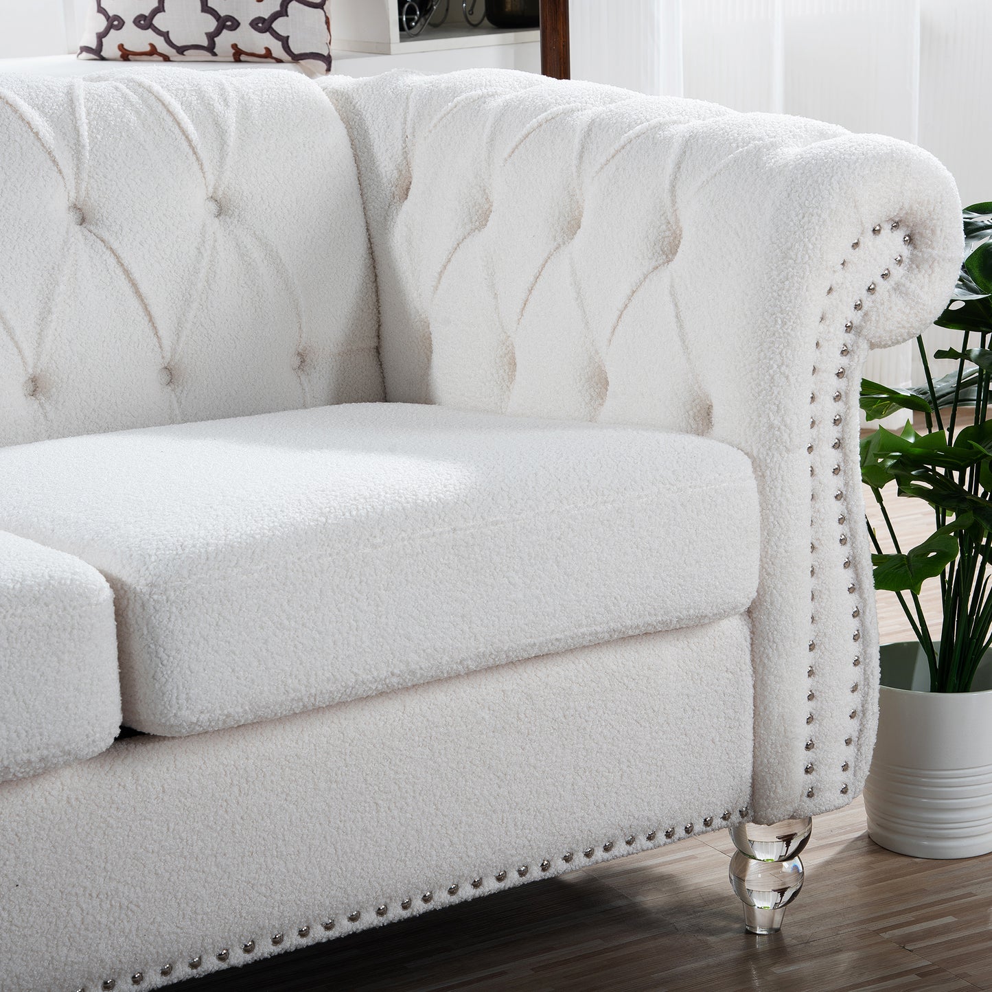 84.65" Rolled Arm Chesterfield 3 Seater Sofa - Classic Design, Plush Comfort, Multiple Color Options