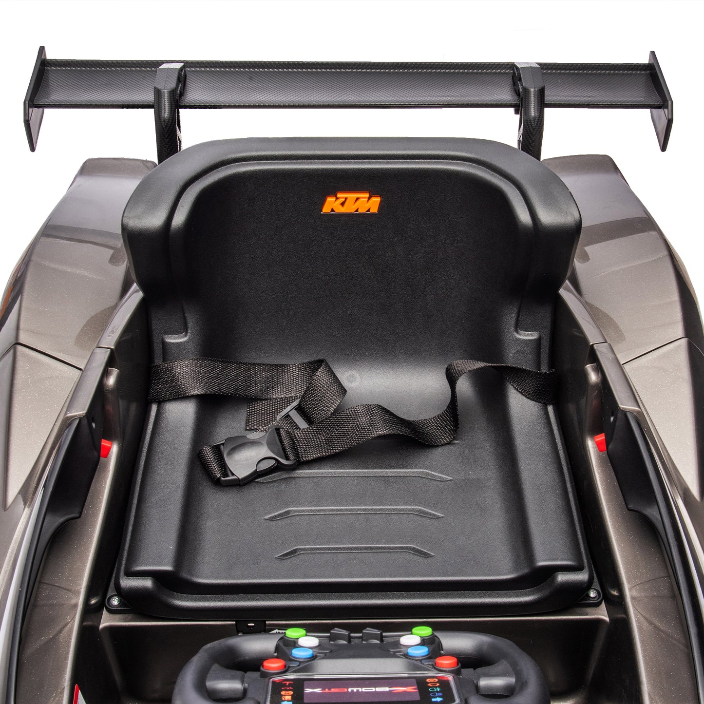 Licensed KTM X-Bow GTX 12V7A Kids Ride-On Car 2.4G W/Parents Remote Control - Electric Car for Kids, 3-Speed Adjustable, Power Display, USB, MP3, Bluetooth, LED Light, Two-Point Safety Belt - Black