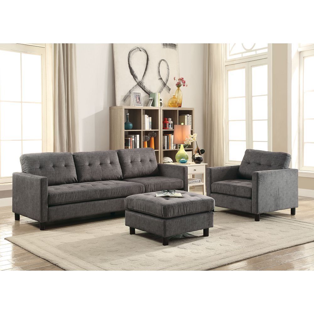 ACME Gray Fabric Caesar Sectional Sofa - Comfortable & Stylish Seating Solution for Your Home - 53315