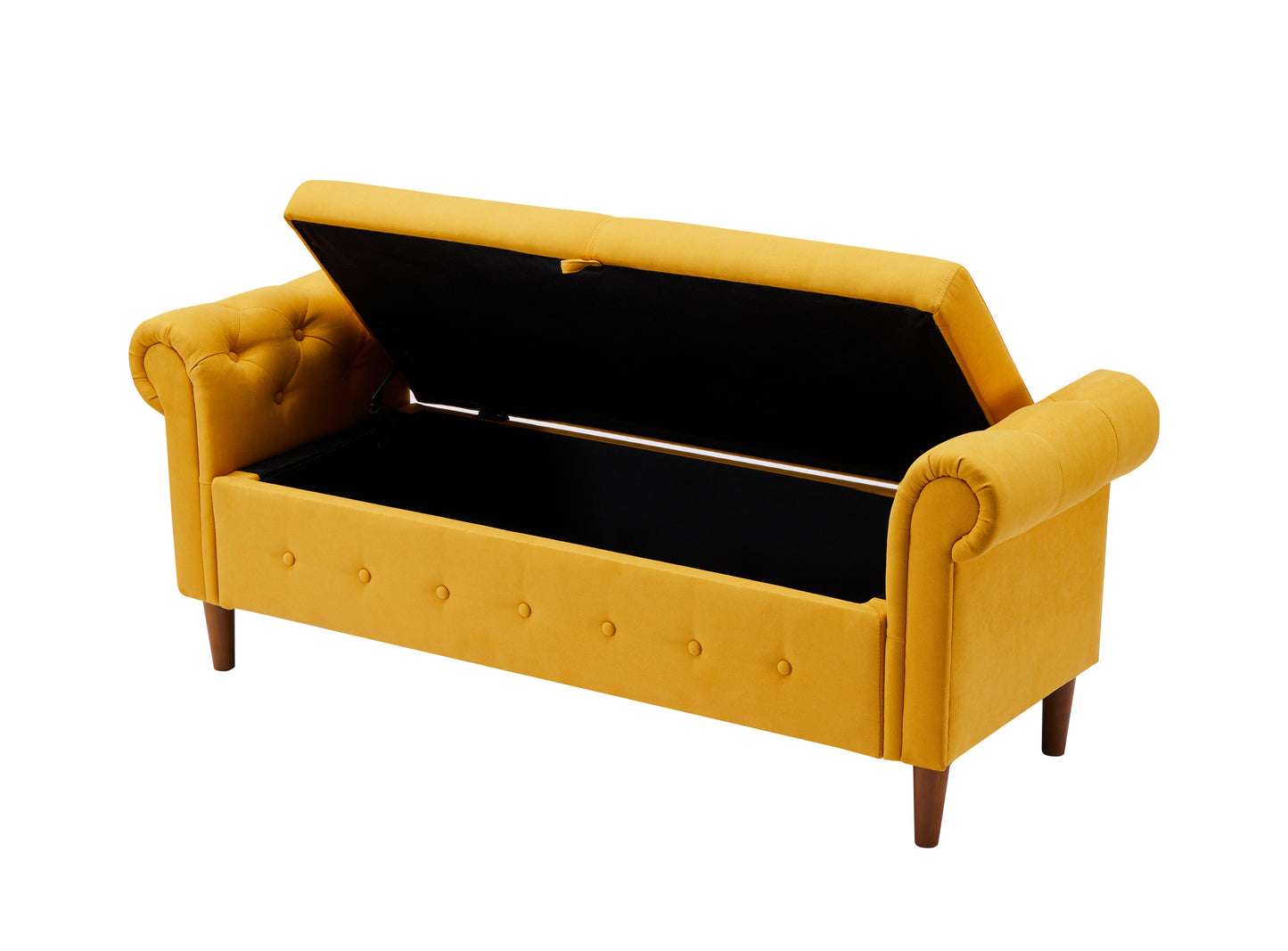 Yellow Multifunctional Storage Rectangular Sofa Stool: Versatile Furniture with Ample Storage Space, Vibrant Color, and Sleek Design