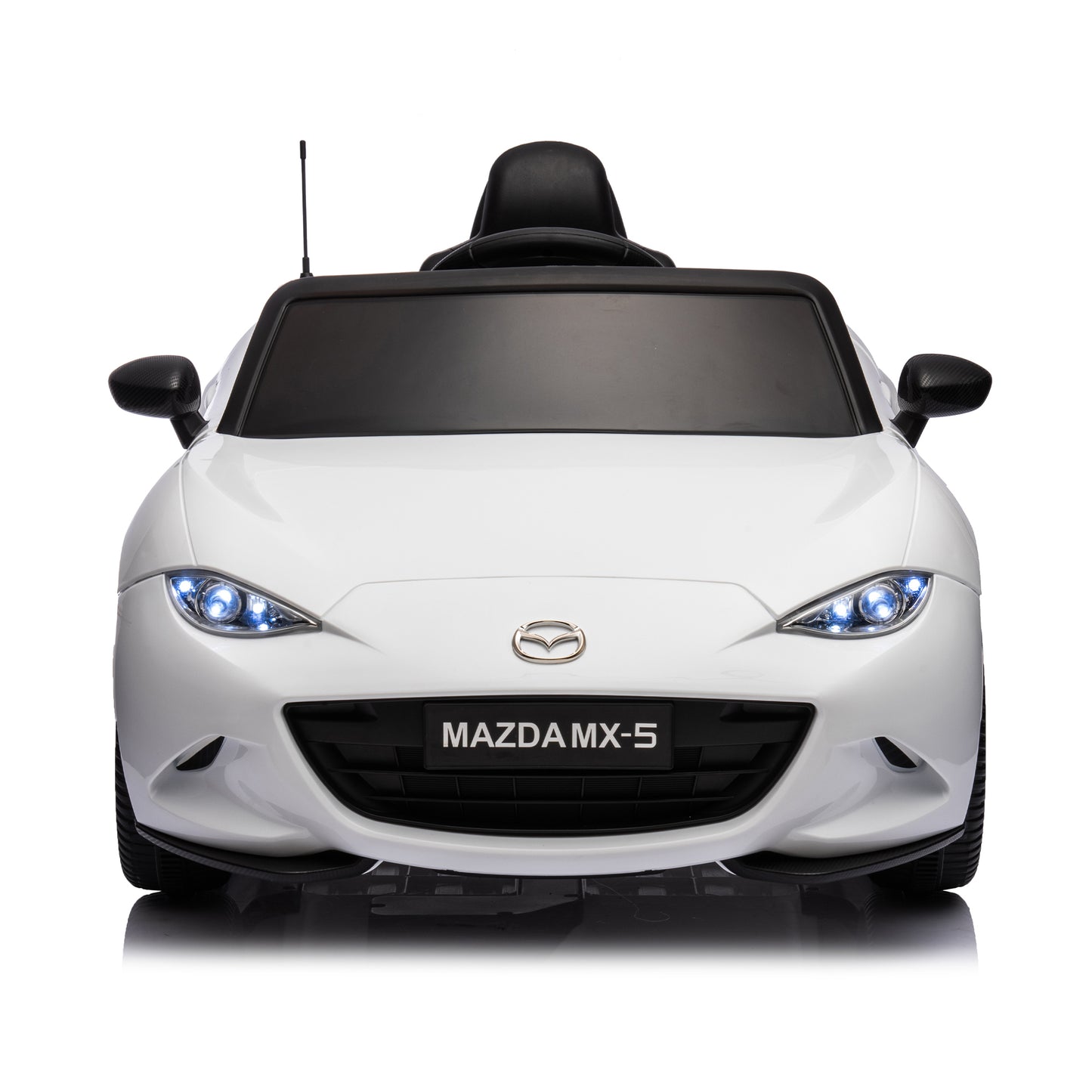 Licensed MAZDA MX-5 RF, 12V Kids Ride On Car - 2.4G Remote Control, Electric Car for Kids - 3 Speeds, Power Display, USB, MP3, Bluetooth - LED Light, Safety Belt - Blue/Red