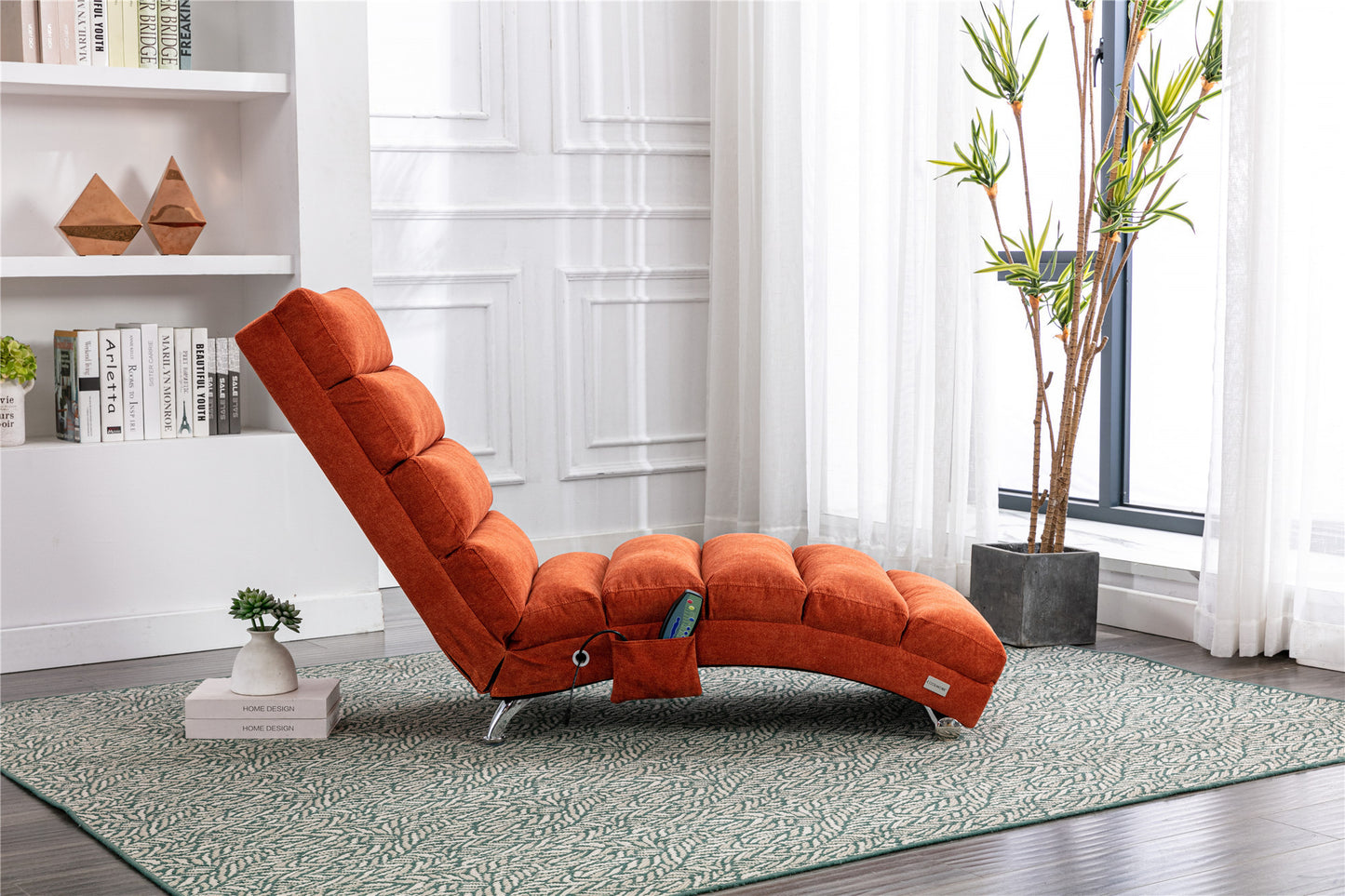 Linen Chaise Lounge Indoor Chair, Modern Long Lounger for Office or Living Room - COOLMORE.