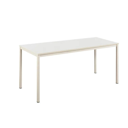 Klair Living Contemporary Wood and Metal Computer Desk in Ivory