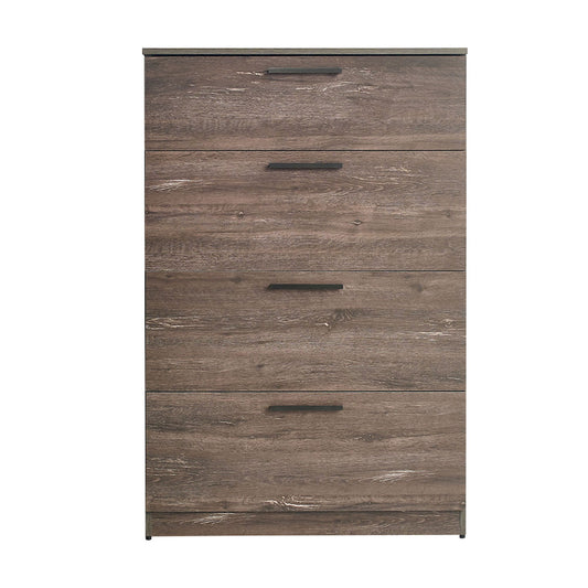 Klair Living Four-Drawer Contemporary Wood Chest in Rustic Gray