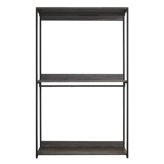 Klair Living 47" Farmhouse Wood Walk-in Closet Organizer with One Shelf in Rustic Gray