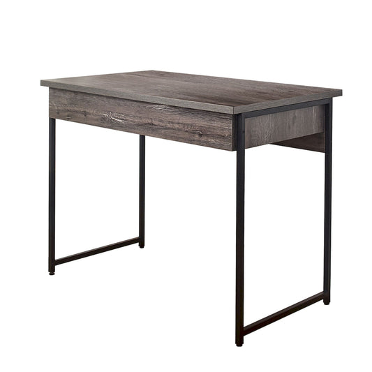 Klair Living Wood and Metal Desk with One Drawer in Rustic Gray