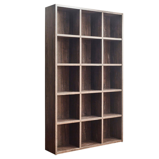 Klair Living Wood Bookcase in Rustic Gray