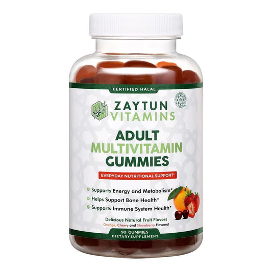 Zaytun Halal Adult Multivitamin Gummies for Men & Women - Complete Everyday Nutritional Support with Biotin, Vegan, Natural Fruit Flavors, Non-GMO - Vitamin Gummies