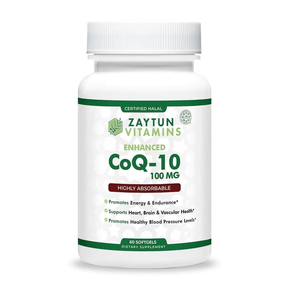 Zaytun Vitamins CoQ10: Heart Health Support, Gluten Free, Energy Production - 60 Mini Softgels