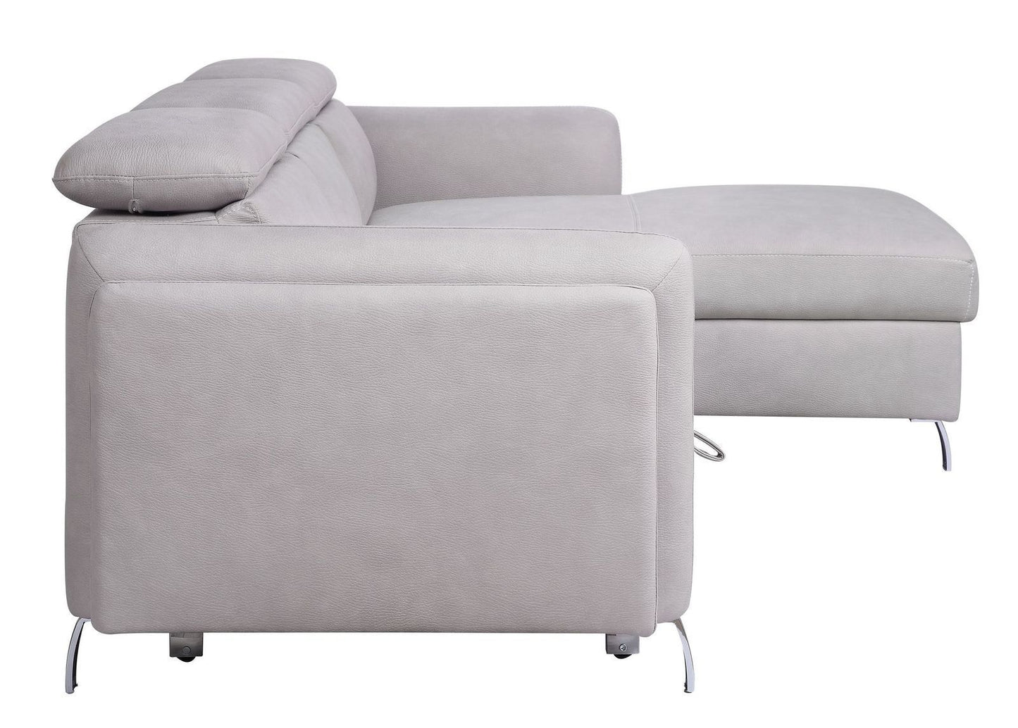 Reyes Sectional Sofa with Sleeper in Beige Nubuck - Luxurious and Versatile Seating for Your Living Space