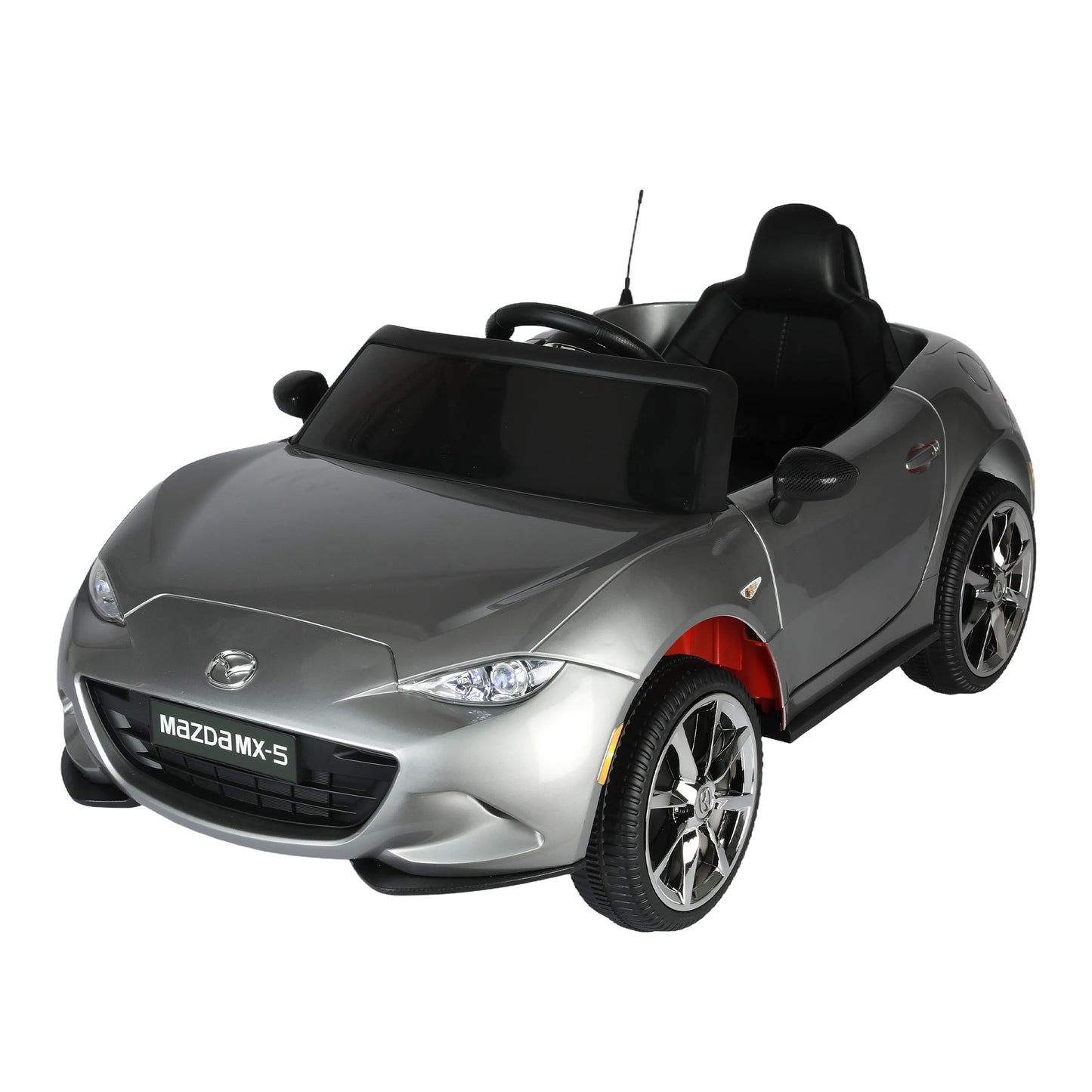 Licensed MAZDA MX-5 RF 12V Kids Ride On Car - Remote Control, Three Speeds, Power Display, USB, MP3, Bluetooth, LED Light, Safety Belt, Painting - Red