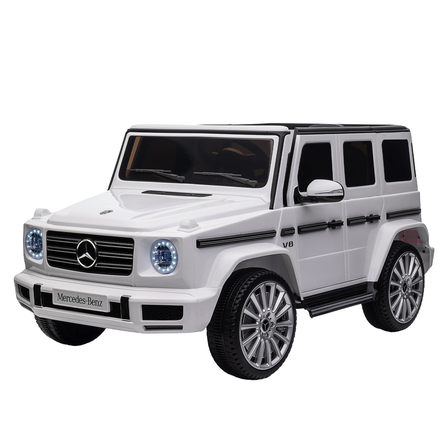 Licensed Mercedes-Benz G500 Kids Ride On Toy: 24V Electric Car w/ Parent Remote Control, 3-Speed Adjustable, Power Display, USB, MP3, Bluetooth, LED Light, Three-Point Safety Belt - Red or Black