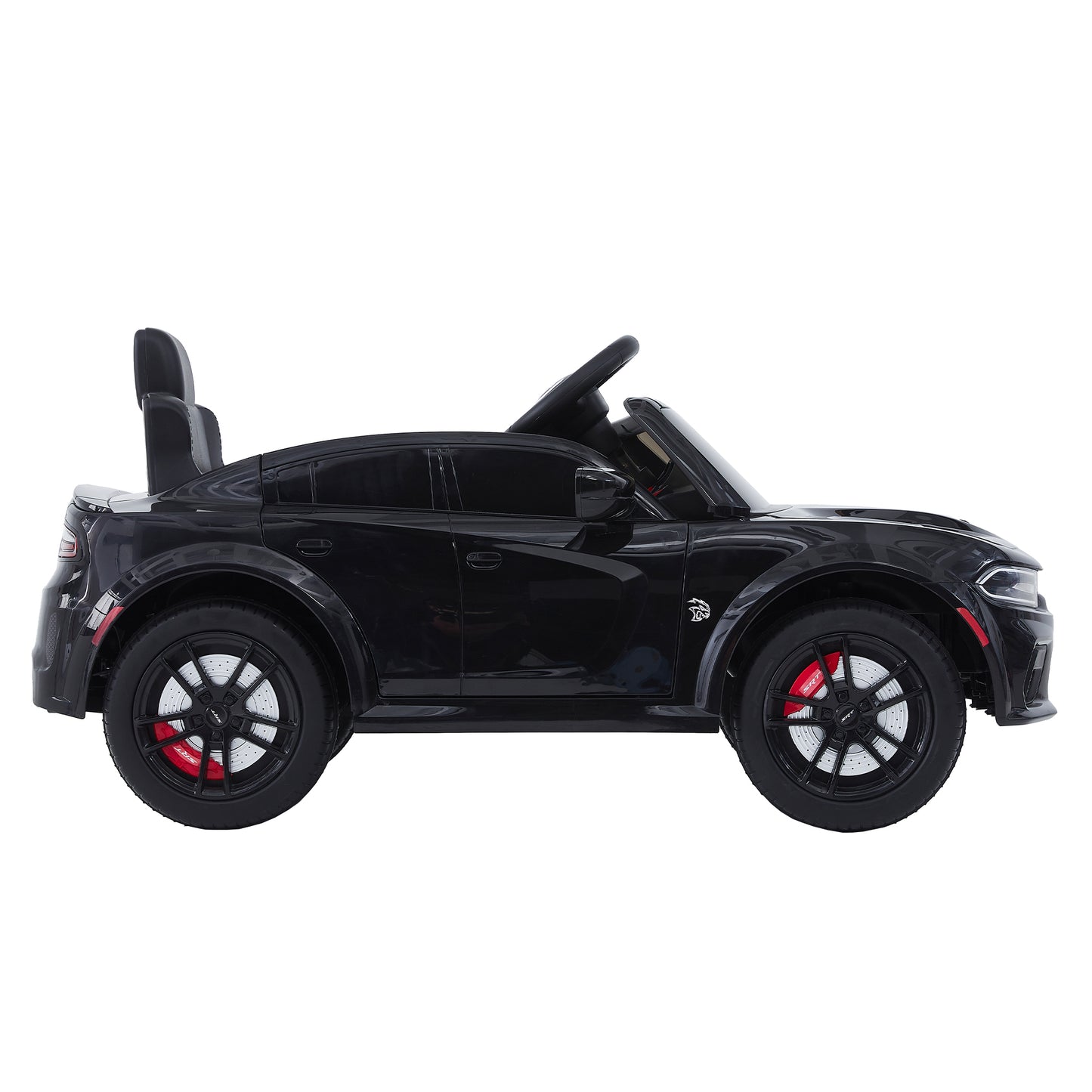 12V Licensed DODGE Charger Ride-On Car with Parental Remote Control - Electric Vehicle for Kids with Adjustable Speeds, Power Display, USB, MP3, Bluetooth, LED Lights, and Four-Wheel Suspension