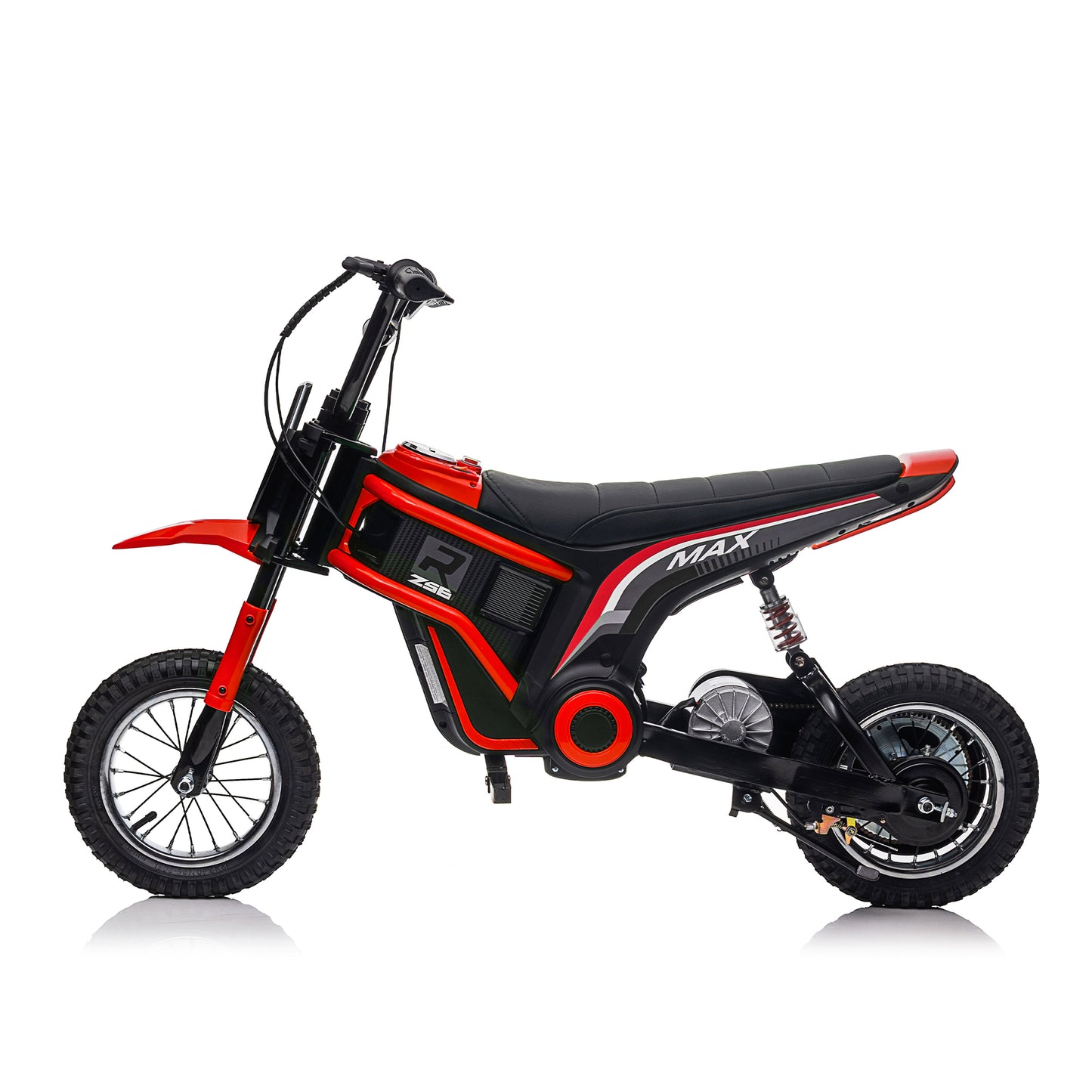 Kids Ride On 24V Electric Toy Motocross Motorcycle Dirt Bike - XXL, Age 8-12, Speeds up to 14.29MPH, Dual Suspension, Hand-Operated Dual Brakes, Twist Grip Throttle, Authentic Motocross Bike Geometry, Black