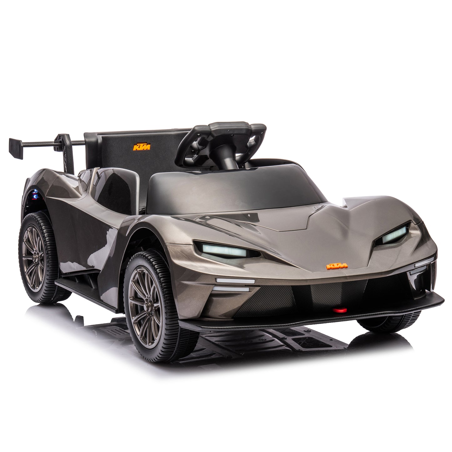 Licensed KTM X-Bow GTX 12V7A Kids Ride-On Car 2.4G W/Parents Remote Control - Electric Car for Kids, 3-Speed Adjustable, Power Display, USB, MP3, Bluetooth, LED Light, Two-Point Safety Belt - Black