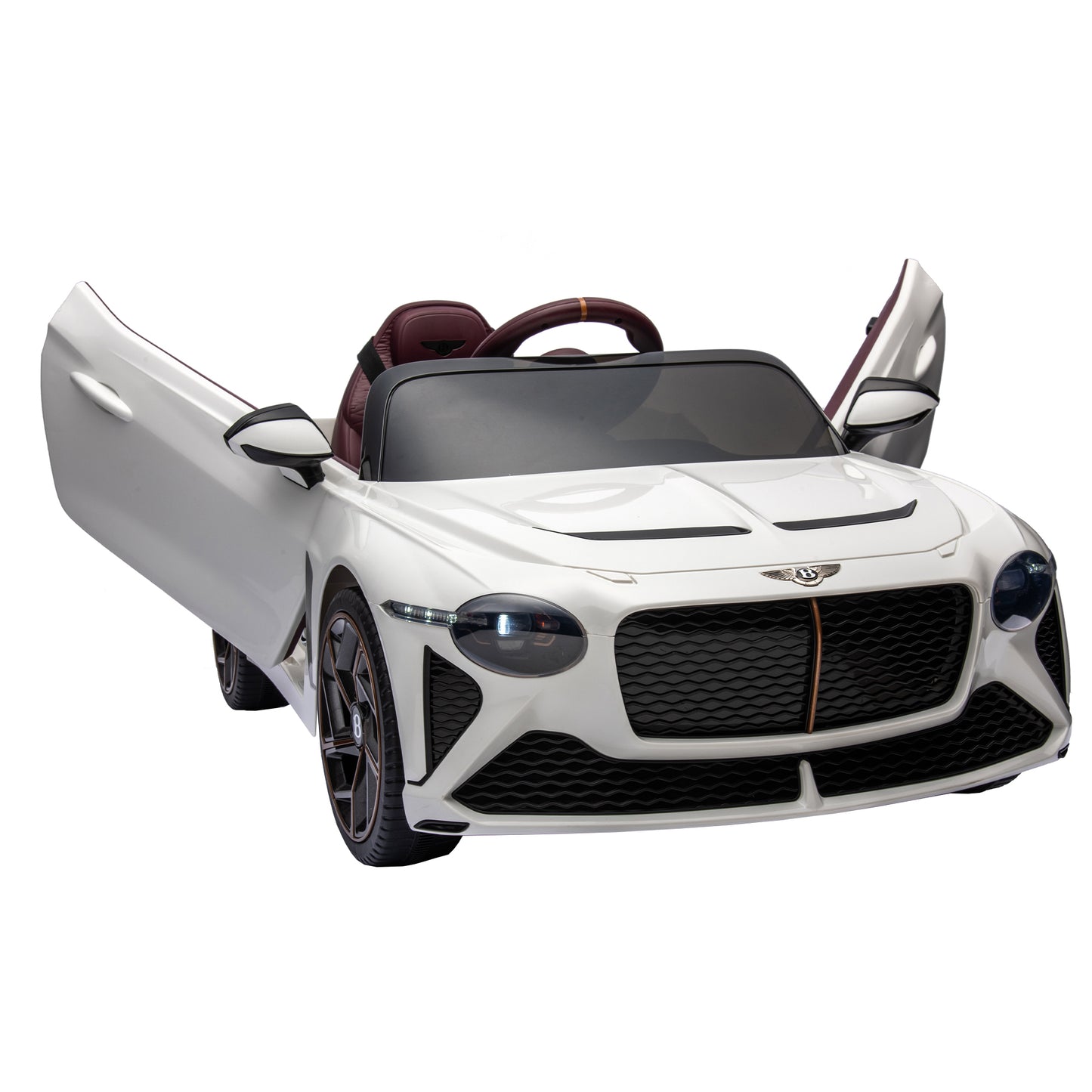 Licensed Bentley Mulsanne 12V7A Kids Ride-On Car: 2.4G Remote Control, Electric Car for Kids with Adjustable Speed, Power Display, USB, MP3, Bluetooth, LED Light, and Safety Belt