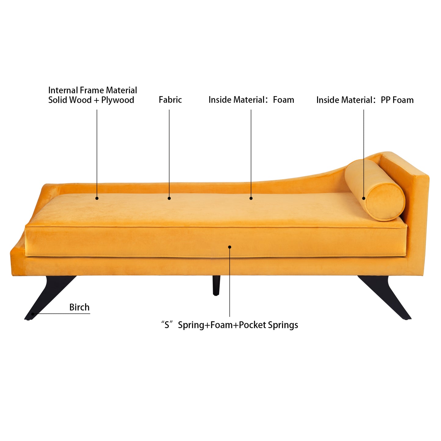 Right Square Arm Reclining Chaise Lounge: Comfortable Adjustable Chair for Relaxation with Stylish Design and Choice of Colors and Sizes