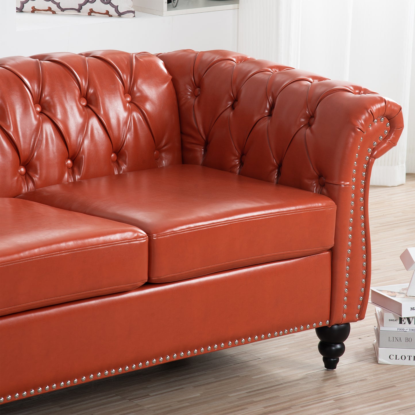 84.65" Rolled Arm Chesterfield 3 Seater Sofa: Classic Design, Luxurious Comfort, Multiple Colors and Sizes