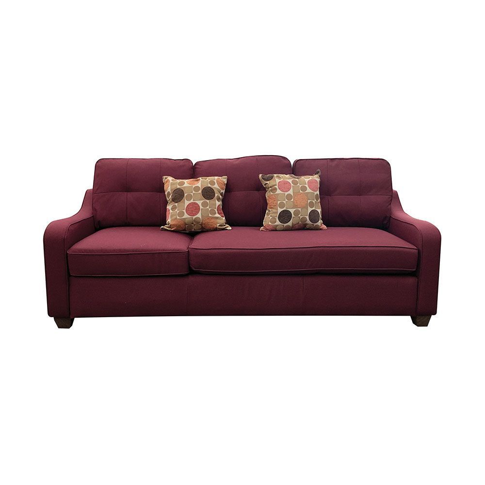 Cleavon II Sectional Sofa & Pillows in Red Linen - Comfortable Seating with Elegant Design - Ideal for Living Rooms, Lounges, and Offices - Includes 2 Matching Pillows - 53740