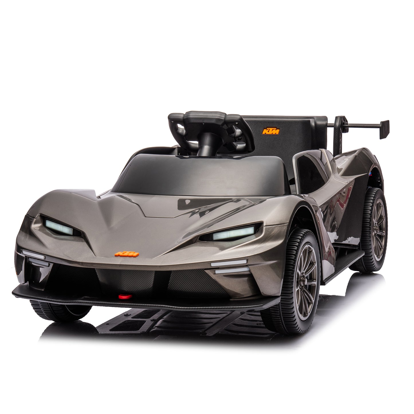 Licensed KTM X-Bow GTX 12V7A Kids Ride-On Car 2.4G W/Parents Remote Control - Electric Car for Kids, 3-Speed Adjustable, Power Display, USB, MP3, Bluetooth, LED Light, Two-Point Safety Belt - Black